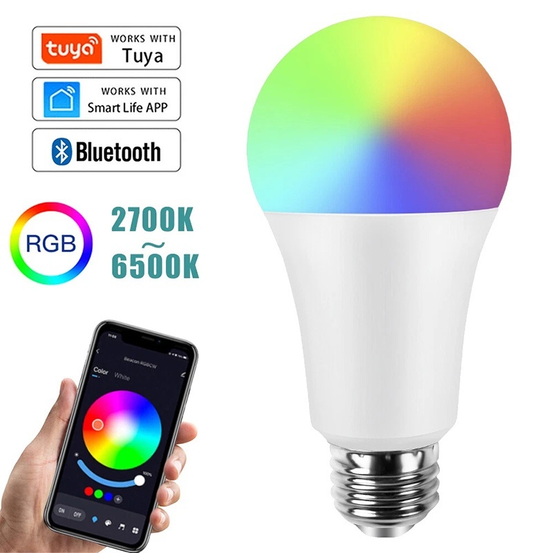 Alexa Compatible Bulb - E27 WiFi Smart LED Bulb RGBCW