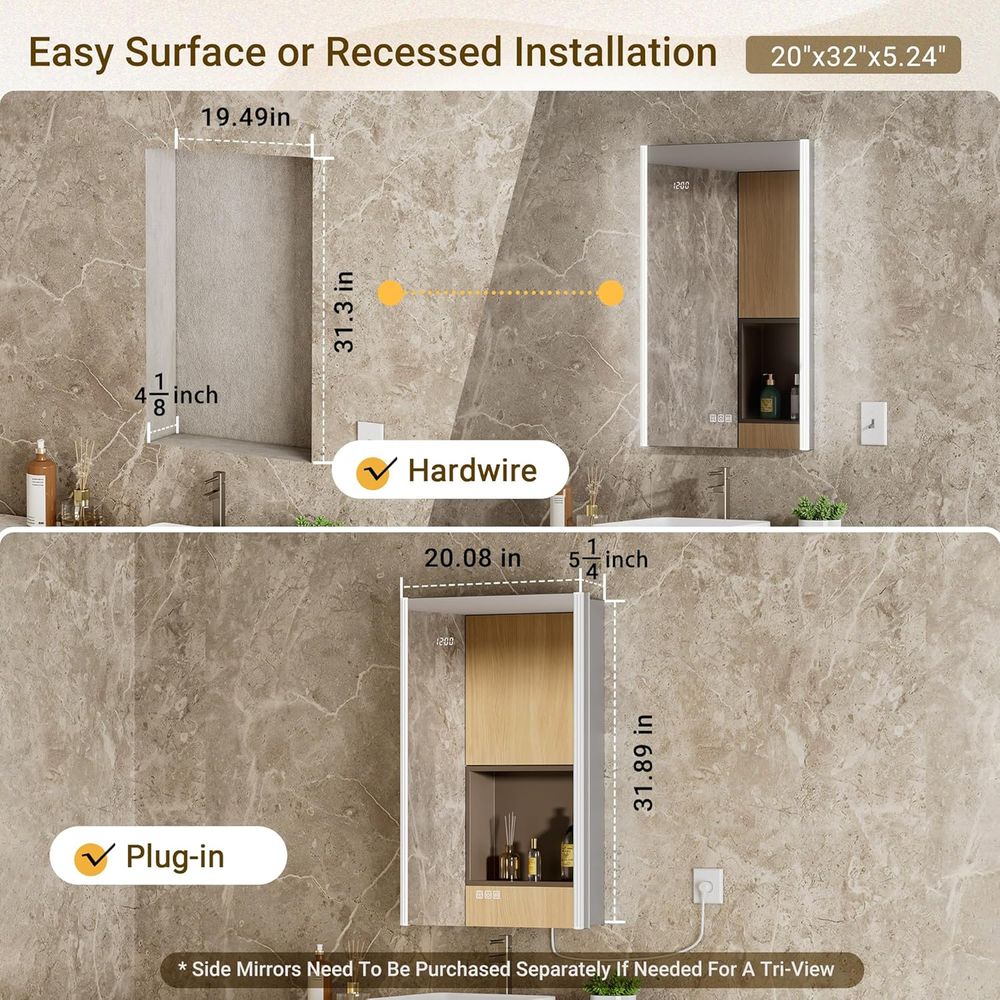 20x32 Lighted Medicine Cabinet - Smart Home Living ulasan dan harga