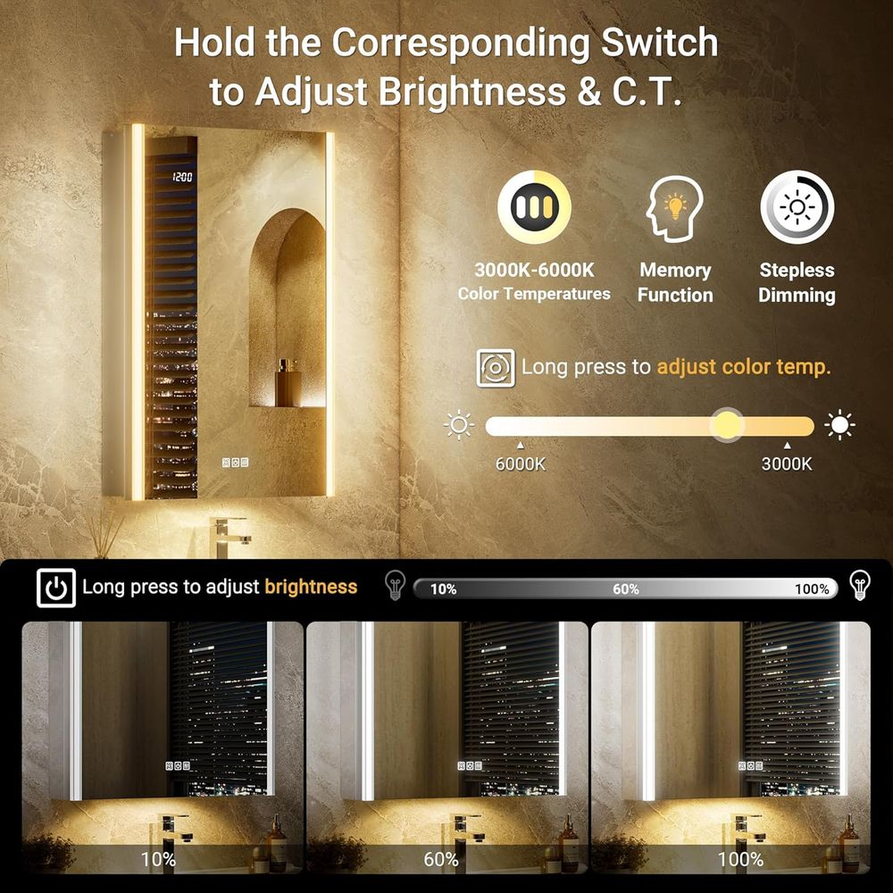 20x32 Lighted Medicine Cabinet - Smart Home Living ulasan dan harga