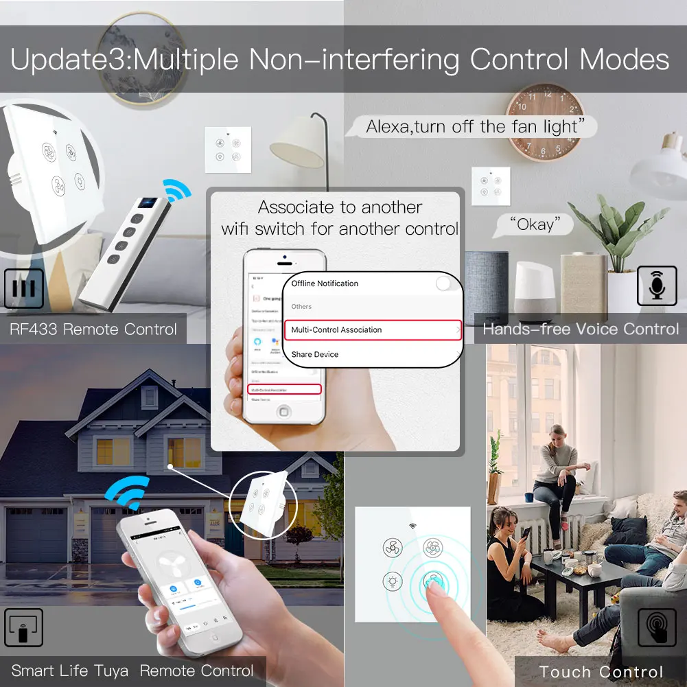 New WiFi RF Smart Ceiling Fan  - Smart Home Ventilation ulasan dan harga
