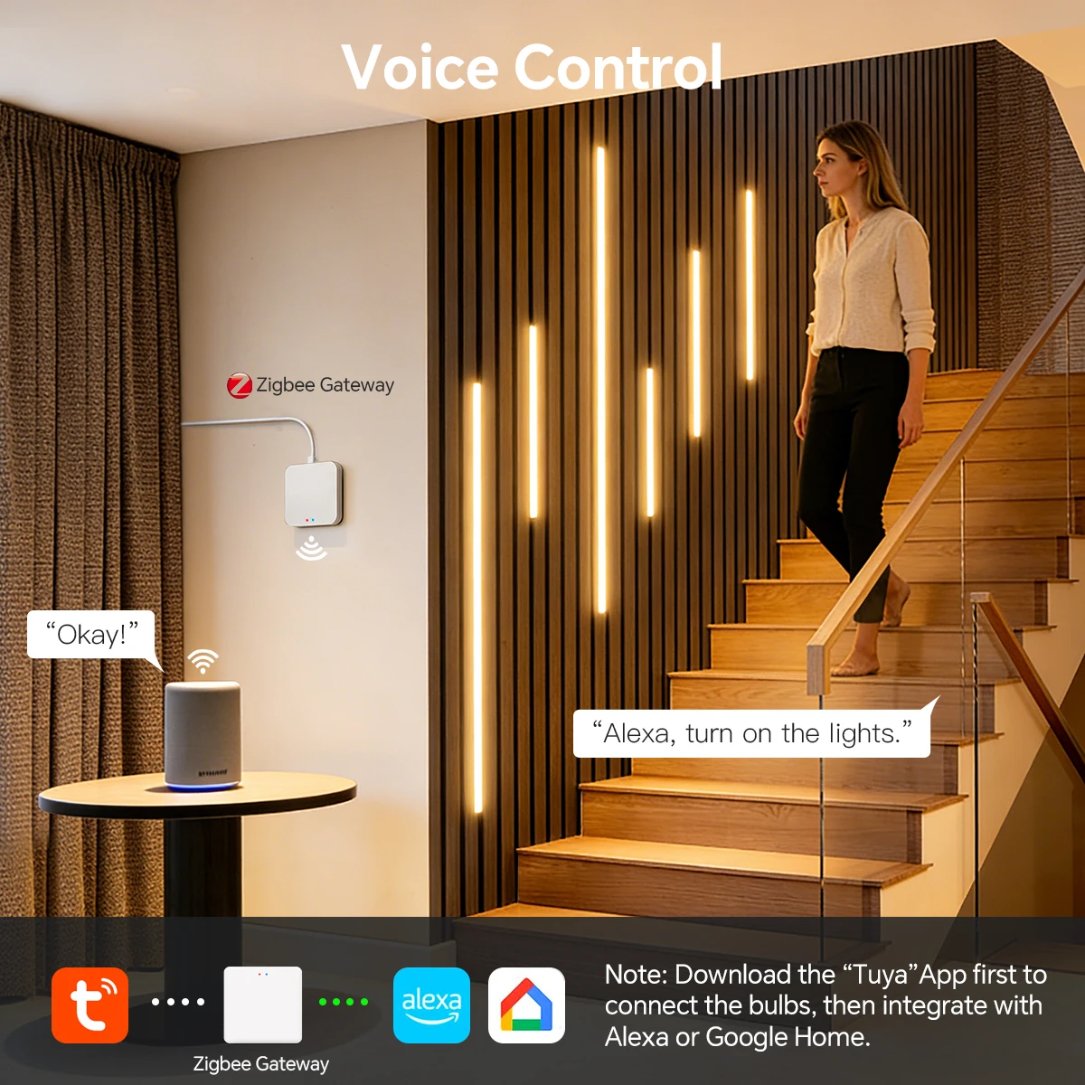 Zigbee Smart Neon COB LED Stri - Smart Home Youtube ulasan dan harga