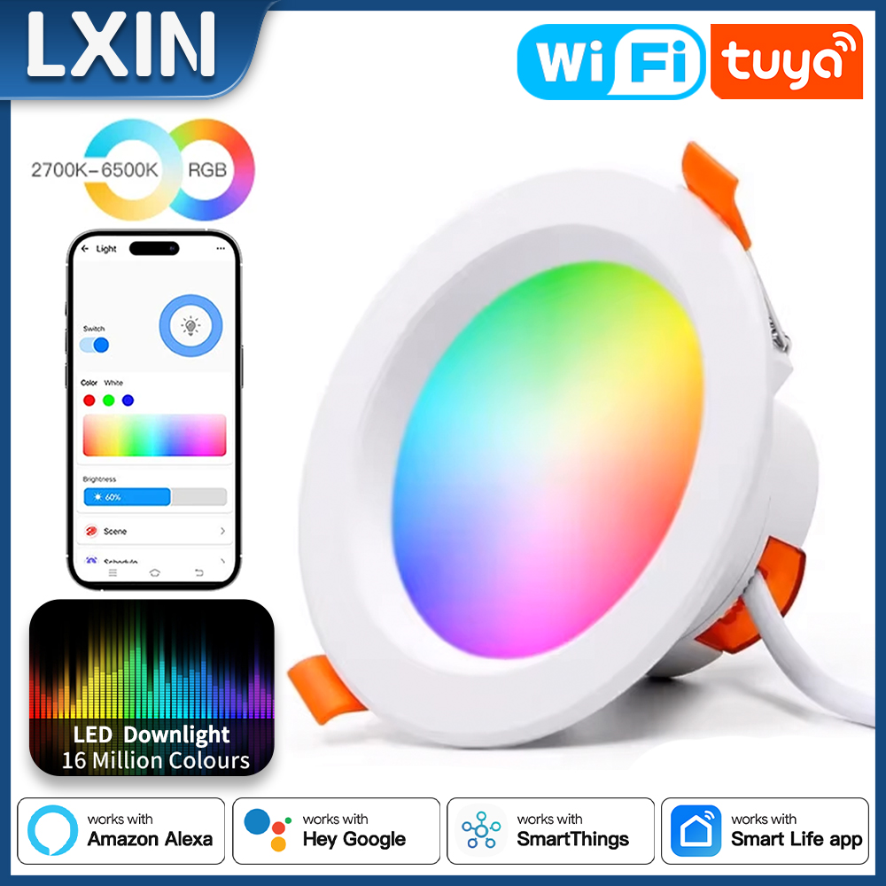 Lxin Tuya Downlight WIFI, 7/9/ - Alexa Compatible Bulb ulasan dan harga