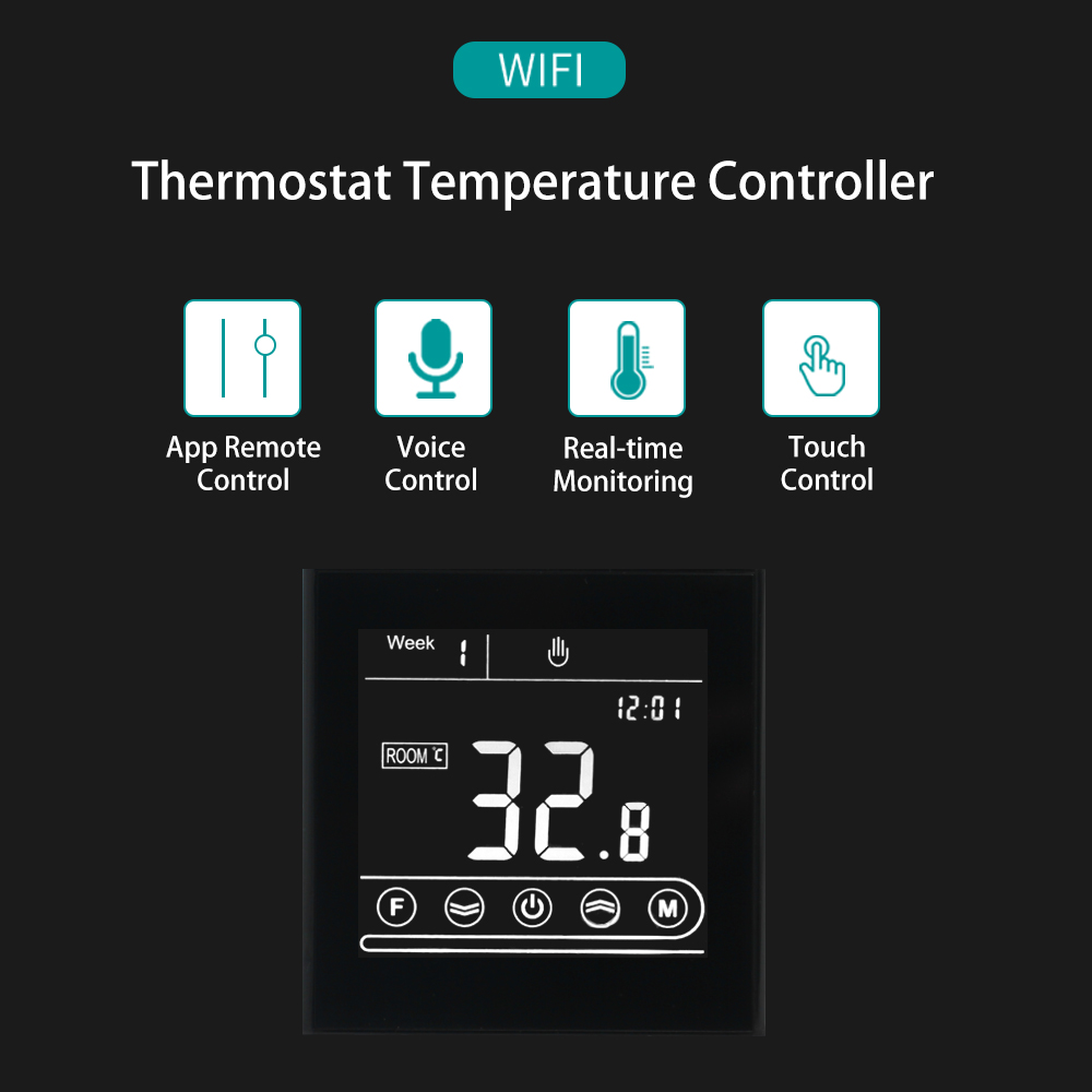 WiFi Thermostat Temperature Co - Smart Home Green ulasan dan harga