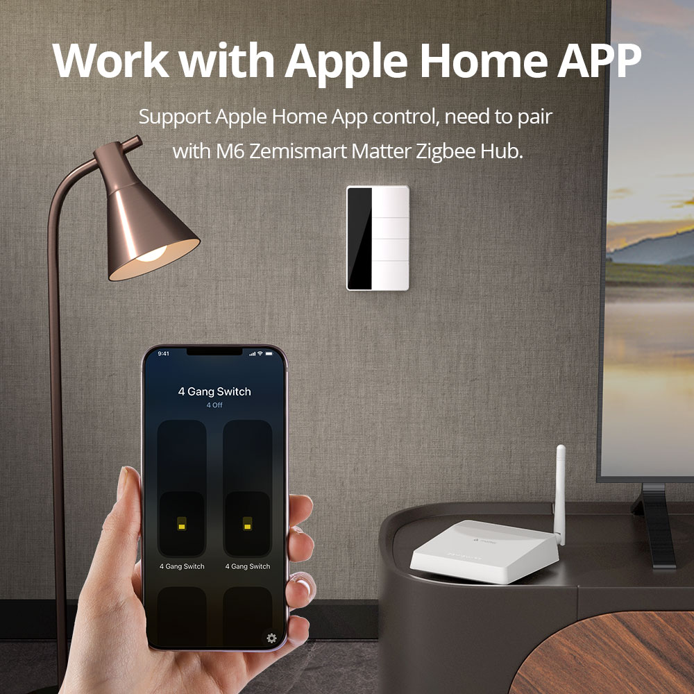 1234 Gang US Type Zigbee Push  - Smart Home Hub Matter ulasan dan harga