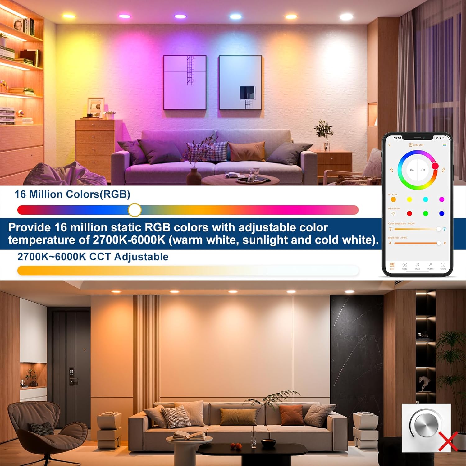 1-10PCS 10W Smart LED Downligh - Alexa Compatible Bulb ulasan dan harga