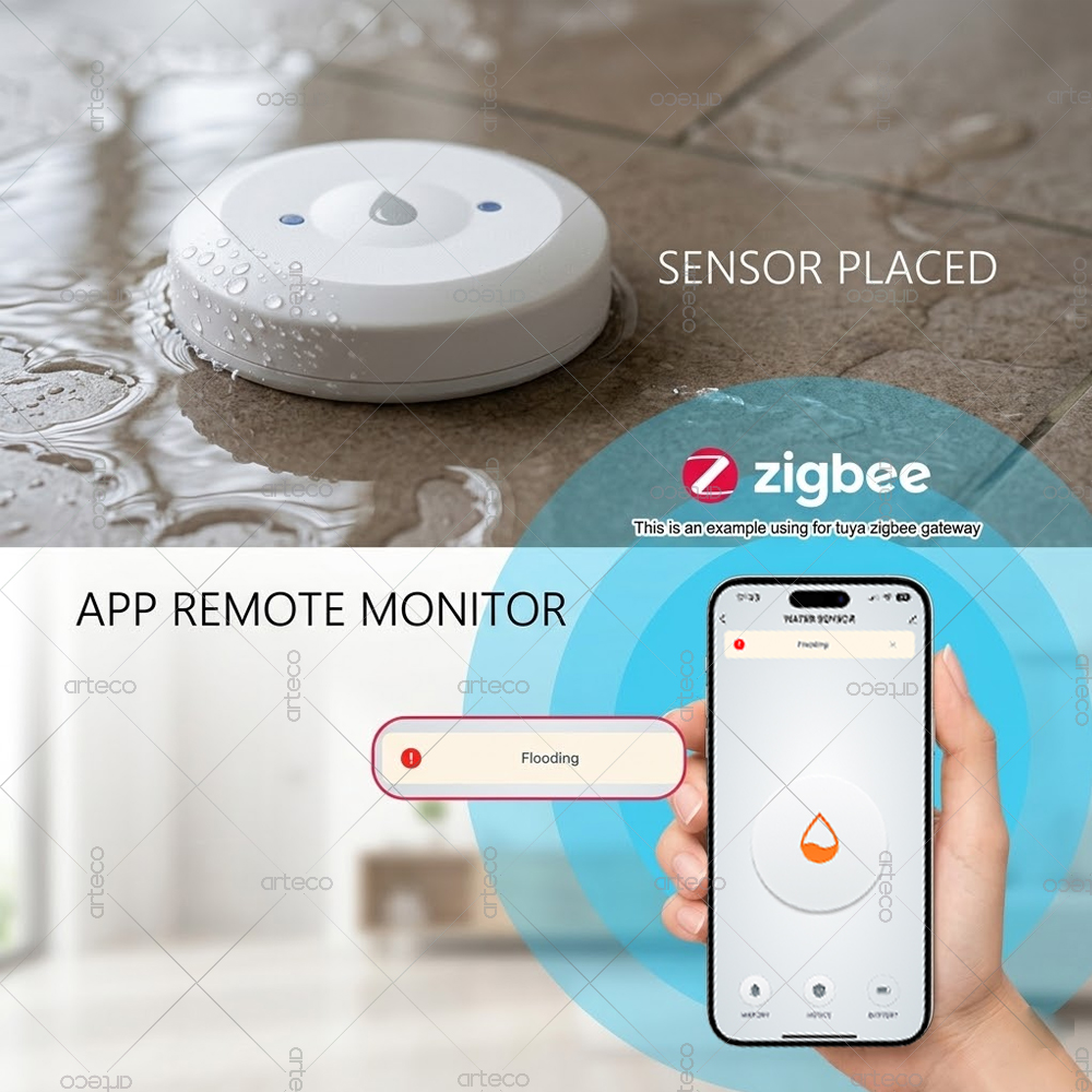 Zigbee Water Leak Sensor Flood - Smart Home Kitchen ulasan dan harga
