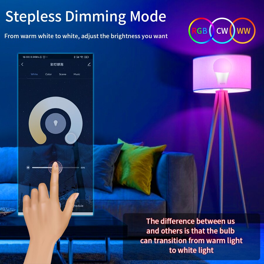 E27 WiFi Smart LED Bulb RGBCW  - Alexa Compatible Bulb ulasan dan harga