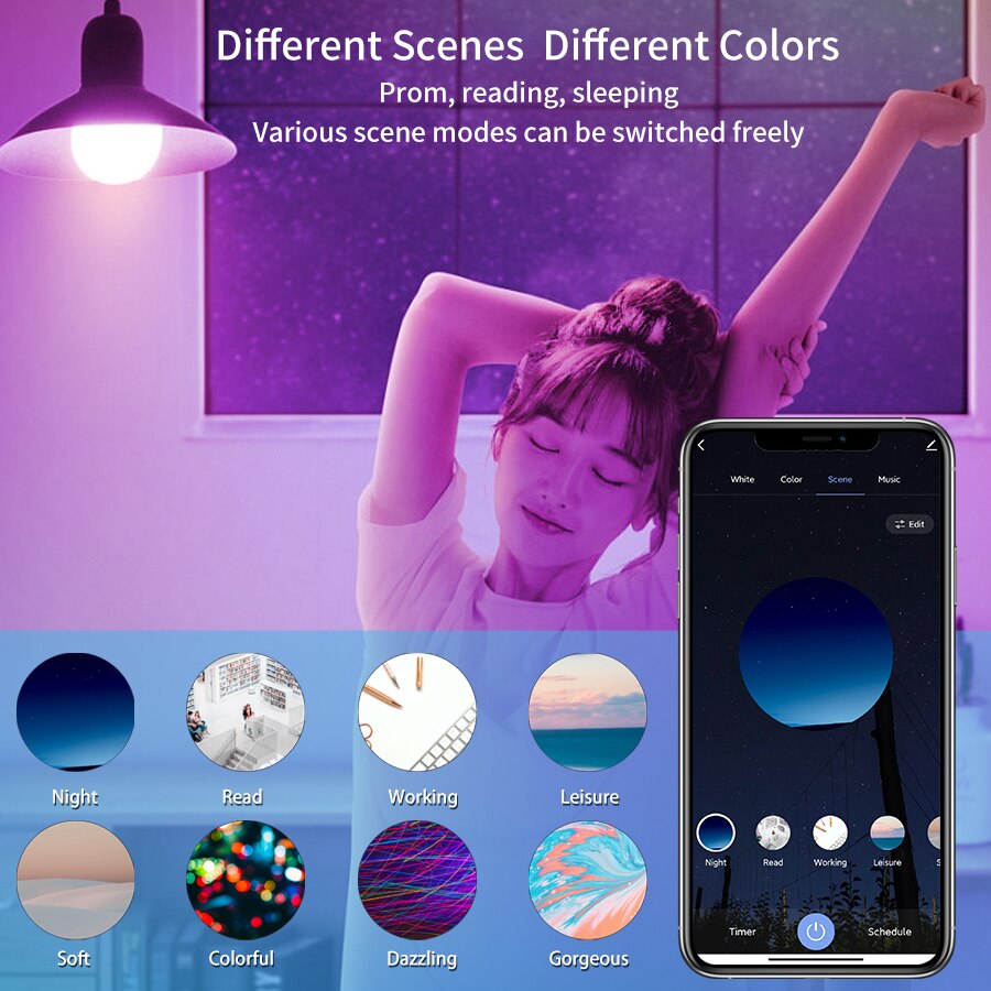 E27 WiFi Smart LED Bulb RGBCW  - Alexa Compatible Bulb ulasan dan harga