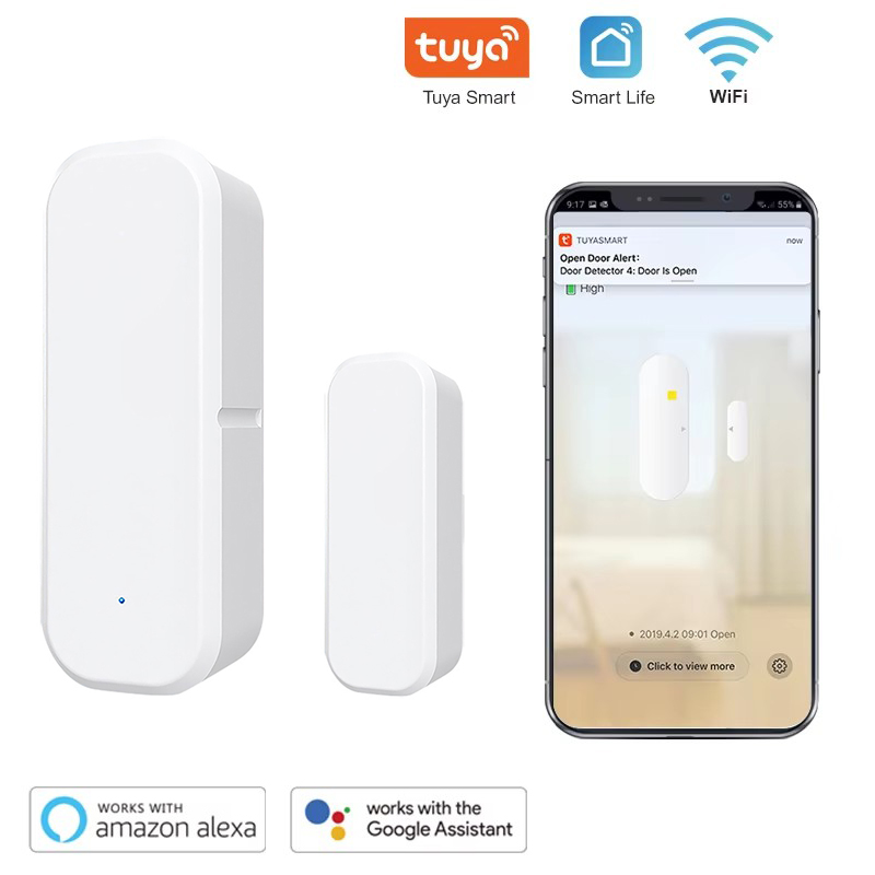 Tuya Smart WiFi Door Sensor Sm - Smart Home Notifications ulasan dan harga