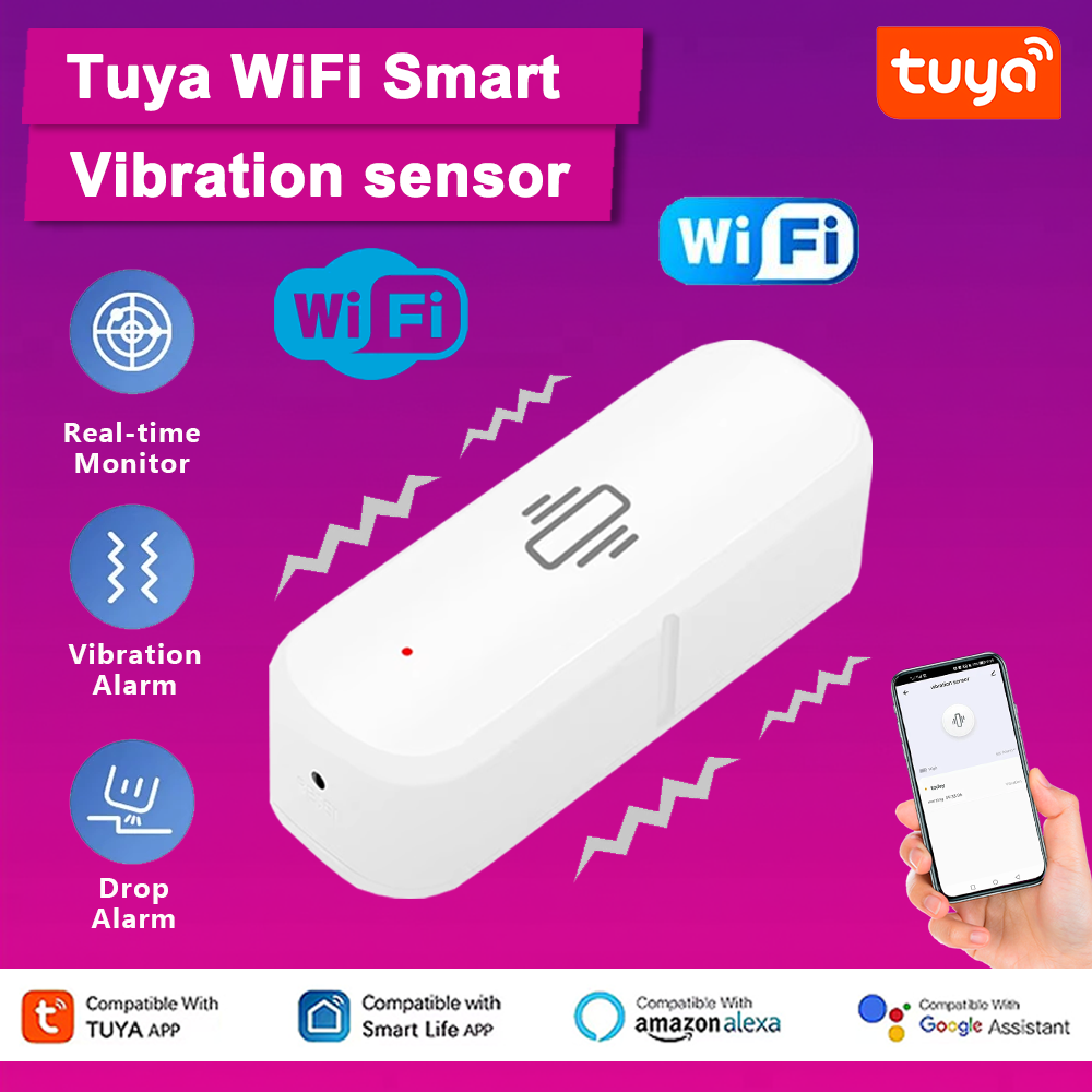 Tuya WiFi Smart Vibration Sens - Smart Home Notifications ulasan dan harga