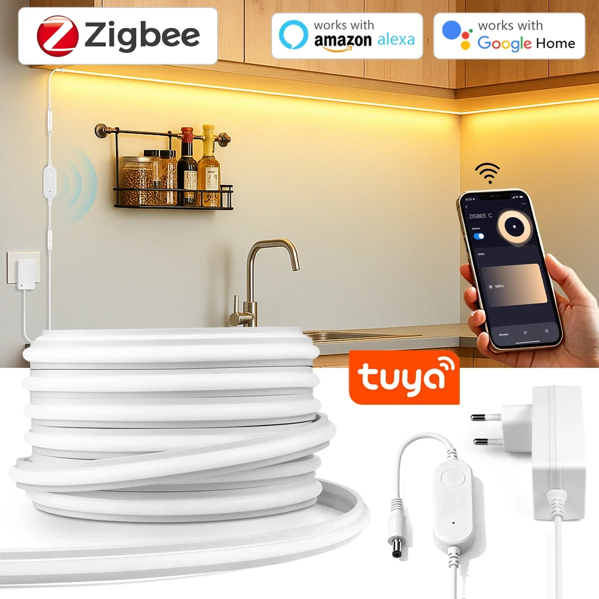 Zigbee 3.0 24V Neon LED Strip  - Smart Home Kitchen ulasan dan harga