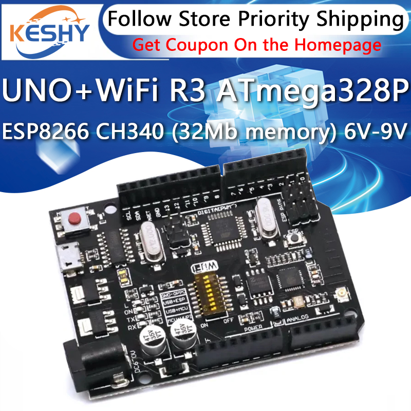UNO+WiFi R3 ATmega328P+ESP8266 - Smart Home Esp8266 ulasan dan harga